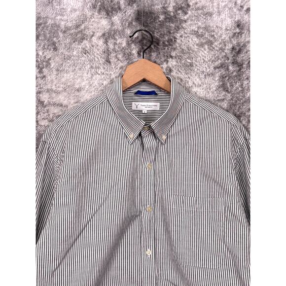 Teddy Stratford Shirt 5 / XXL Mens Cotton Oxford Striped Long Sleeve - Picture 2 of 8